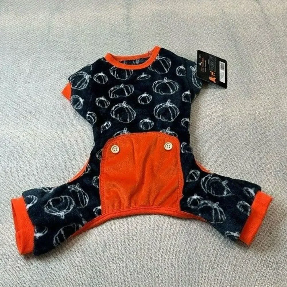 Pumpkin Dog Pajamas NWT Fall Holiday Christmas Gift Puppy Pet Cat Black